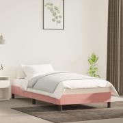 vidaXL Sängram rosa 90x190 cm sammet