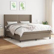 vidaXL Ramsäng med madrass taupe 160x200 cm tyg