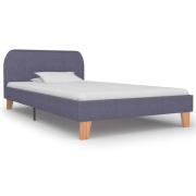 vidaXL Sängram utan madrass ljusgrå tyg 90x200 cm