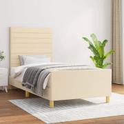 vidaXL Sängram utan madrass cremefärgad 80x200 cm tyg