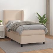 vidaXL Ramsäng med bäddmadrass cappuccino 100x200 cm konstläder
