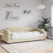 vidaXL Dagbädd gräddvit 90x200 cm tyg