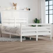 vidaXL Sängram massiv furu 160x200 cm vit