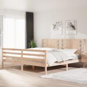 vidaXL Sängram utan madrass 200x200 cm massiv furu