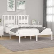 vidaXL Sängram vit massiv furu 120x190 cm