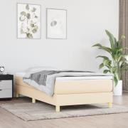 vidaXL Boxspring-sängram cremefärgad 90x200 cm tyg