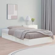vidaXL Sängram massiv furu 120x190 cm vit
