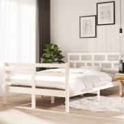 vidaXL Sängram vit massiv furu 120x200 cm enkelsäng