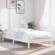 vidaXL Sängram vit 90x200 cm massiv furu