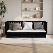 vidaXL Dagbädd svart 80x200 cm massiv furu