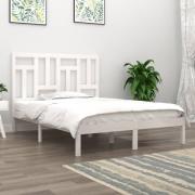 vidaXL Sängram utan madrass vit 150x200 cm massiv furu