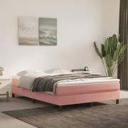 vidaXL Sängram rosa 140x190 cm sammet