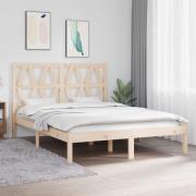 vidaXL Sängram massiv furu 135x190 cm