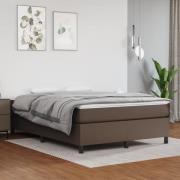 vidaXL Sängram brun 140x190 cm konstläder