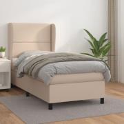 vidaXL Ramsäng med bäddmadrass cappuccino 80x200 cm konstläder