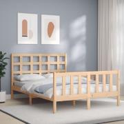 vidaXL Sängram utan madrass 140x190 cm massiv furu