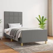 vidaXL Sängram utan madrass mörkgrå 100x200 cm tyg