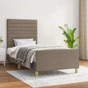 vidaXL Sängram utan madrass taupe 100x200 cm tyg