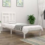 vidaXL Sängram utan madrass vit 90x200 cm massiv furu