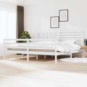 vidaXL Sängram vit massivt trä 200x200 cm