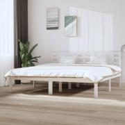 vidaXL Sängram utan madrass vit 200x200 cm massiv furu