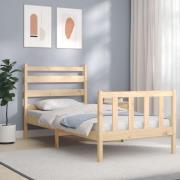 vidaXL Sängram utan madrass 90x200 cm massiv furu