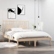 vidaXL Sängram massivt trä 135x190 cm