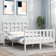 vidaXL Sängram utan madrass vit 120x200 cm massiv furu