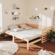 vidaXL Dagbädd utdragbar 2x(90x200) cm massiv furu
