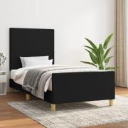 vidaXL Sängram utan madrass svart 90x200 cm tyg