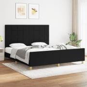 vidaXL Sängram utan madrass svart 180x200 cm tyg
