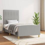 vidaXL Sängram utan madrass ljusgrå 90x200 cm tyg