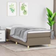 vidaXL Sängram utan madrass Taupe 90x190 cm tyg