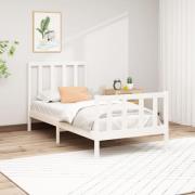 vidaXL Sängram utan madrass vit 90x200 cm massiv furu