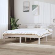 vidaXL Sängram vit massivt trä 150x200 cm