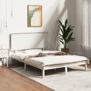vidaXL Sängram utan madrass vit 140x200 cm massiv furu