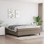 vidaXL Boxspring-sängram taupe 160x200 cm tyg