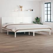 vidaXL Sängram utan madrass vit 200x200 cm massiv furu