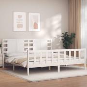 vidaXL Sängram utan madrass vit 200x200 cm massiv furu