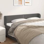 vidaXL Sänggavel med kanter grå 203x23x78/88 cm konstläder