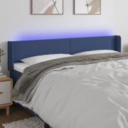 vidaXL Sänggavel LED blå 163x16x78/88 cm tyg