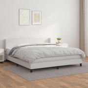 vidaXL Ramsäng med madrass vit 180x200 cm konstläder