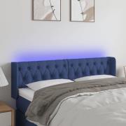 vidaXL Sänggavel LED blå 147x16x78/88 cm tyg