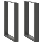 vidaXL Matbordsben U-formad 2 st antracit 50x(72-73) cm stål