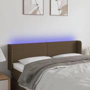 vidaXL Sänggavel LED mörkbrun 147x16x78/88 cm tyg