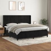 vidaXL Ramsäng med madrass svart 200x200 cm sammet