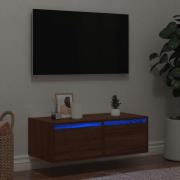 vidaXL Tv-bänk med LED-belysning brun ek 75x35,5x25 cm