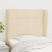 vidaXL Sänggavel med kanter gräddvit 103x23x118/128 cm tyg