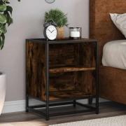 vidaXL Sängbord 2st rökfärgad ek 40x31x50cm konstruerat trä och metall