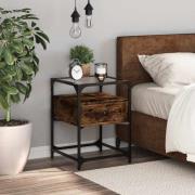 vidaXL Sängbord rökfärgad ek 40x40x55 cm konstruerat trä